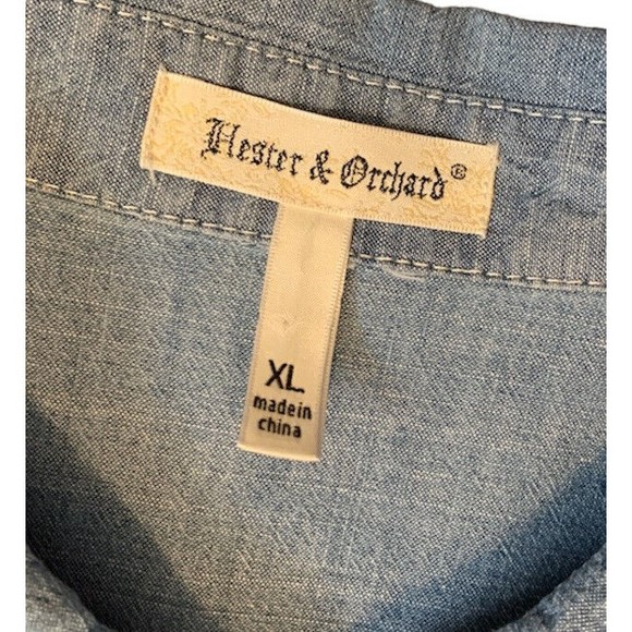Hester and Orchard Chambray Women’s  XL Button Up Shirt  3/4 Sleeve - Picture 3 of 3